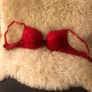 Adore Me Red Lace Push-up Bra